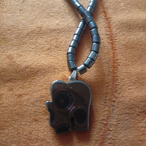 Elephant Hematite Necklace with 925 Silver Pendant new