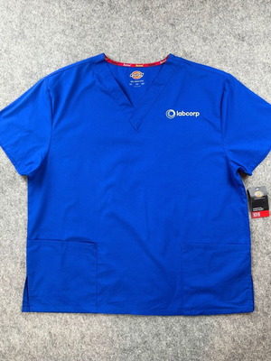 Dickies Medical Scrub Unisex Workwear Top Blue XL New