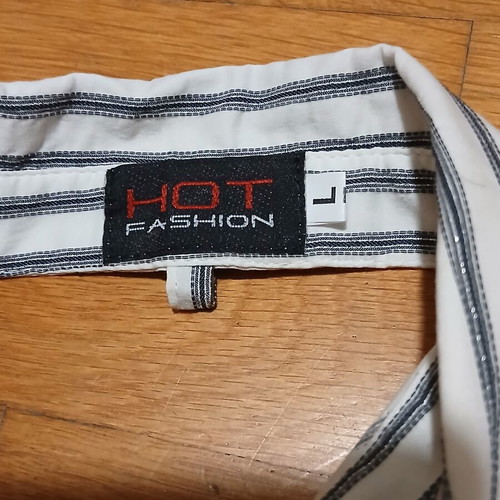 Hot Fashion striped bodysuit shirt with silver stripe size Large like new