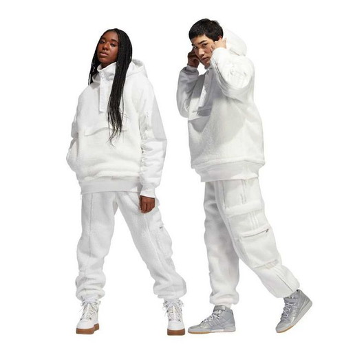Adidas X Ivy Park Teddy Cargo Sweat Pants used, white, unisex, oversized