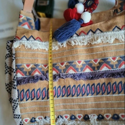 Alex Max Boho Shoulder Bag new, beige multicolor