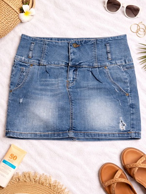 Pull & Bear Basic Denim skirt like new, size M, blue