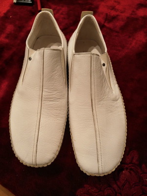 Langsley men's leather slip-on loafers white size 43 new