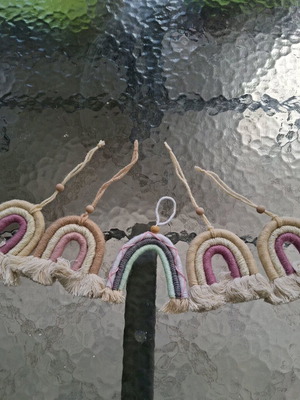 Decorative fabric rainbow set of 5 like new