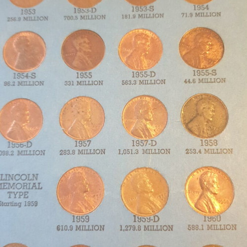 Lincoln Wheat Cents collection used 1951-1962D, 29 coins