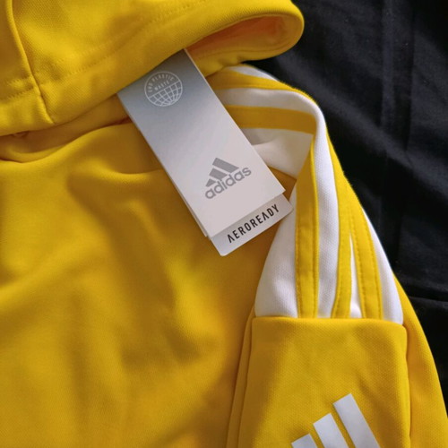 Adidas Aeroready hoodie with pockets new, unused, size L, yellow-white