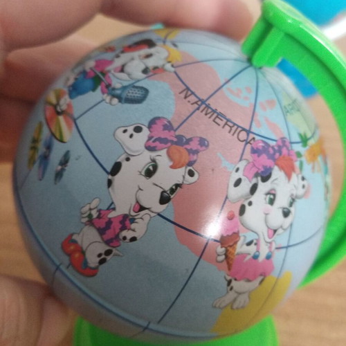 Globes used, set of 5 pieces for children's desk