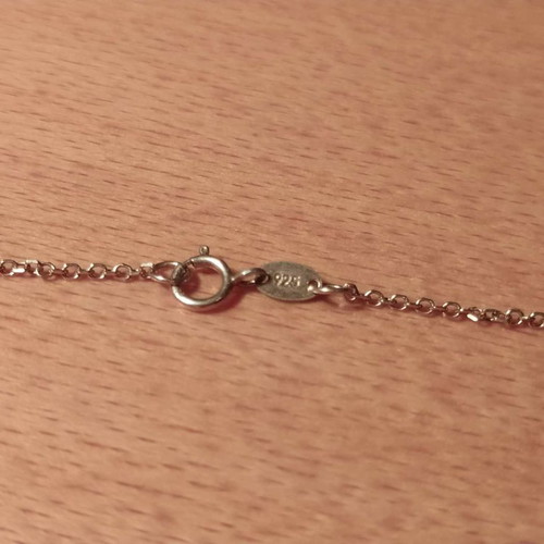 Silver necklace hearts 925 with zirconia new