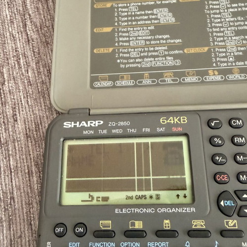 Sharp Electronic Organizer 64KB used with screen issue
