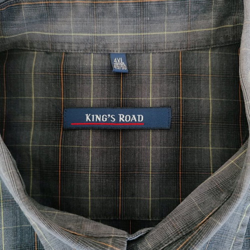 King's Road men's shirt 4XL like new, black checkered