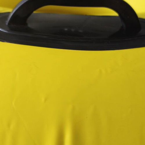 Inflatable Lifebuoy used, yellow, 85 cm diameter, with handles