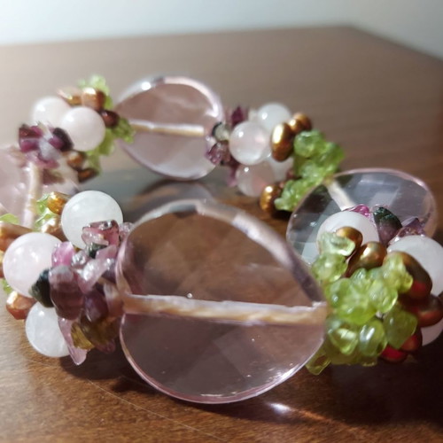 Handmade bracelet with semi-precious stones like new