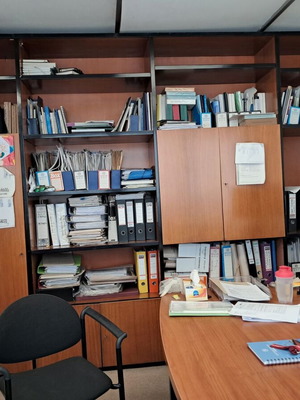 Bookcase used, 383cm W x 242cm H
