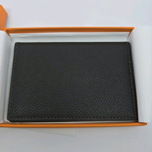 Hermes card wallet new, 2 card slots, brown