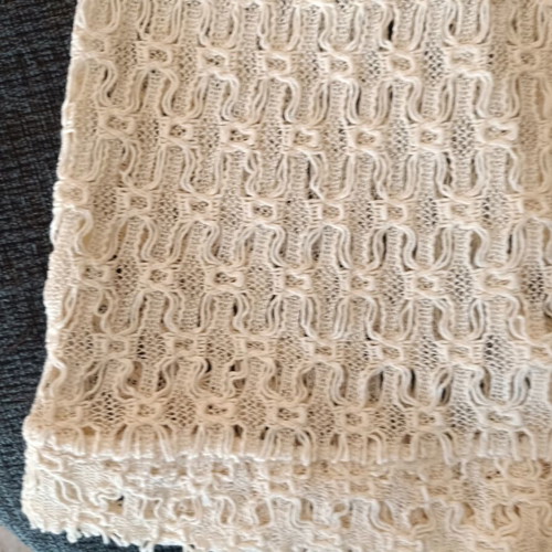 Toi Moi blouse L beige knit transparent like new