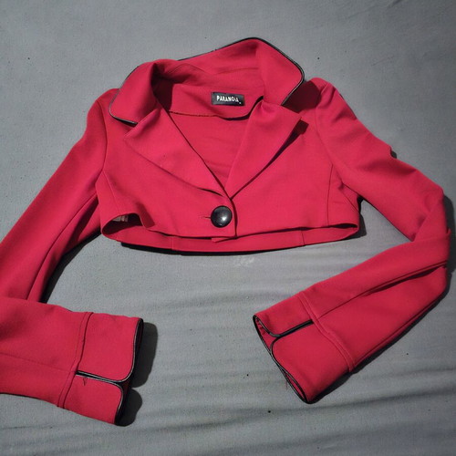 Paranoia red bolero jacket with black details