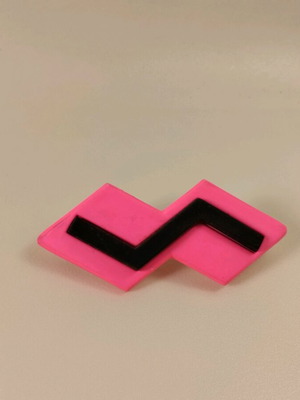 Vintage fluorescent hair barrette made in France '80s, unused