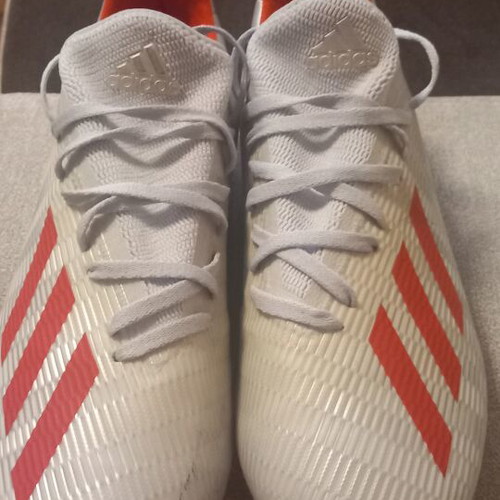 Adidas football boots like new, size 43.5, white and orange