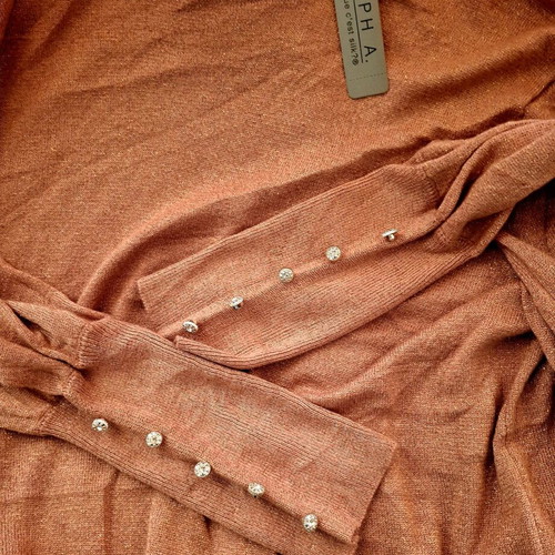 Joseph A knitted sweater new, golden rose color, size XL