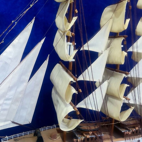 Decorative wooden sailing ship Cutty Sark replica used