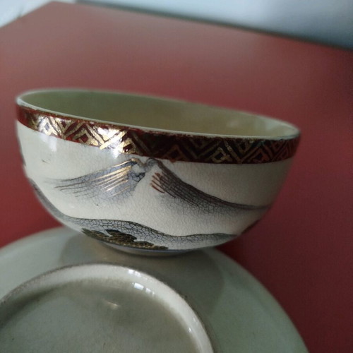 Chawan Japanese cup like new with saucer, 19th century