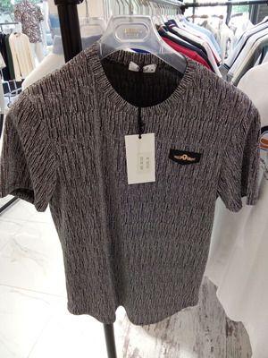 Men's short-sleeve shirt with silver thread evening new, sizes S-XXL