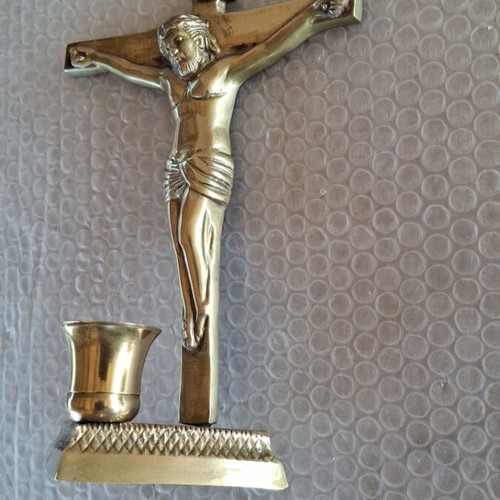 Crucifix Candle Holder like new, 15 cm height