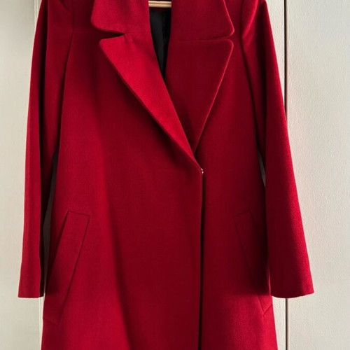 Stradivarius coat red XS 26% wool like new