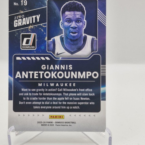 Panini Donruss Zero Gravity Holo Laser Giannis Antetokounmpo #19 card new