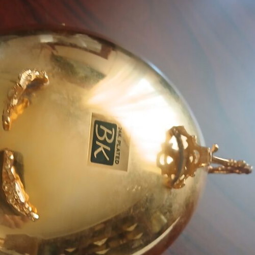 24K Plated BK Gold-Plated Metal Decorative Bowl, vintage