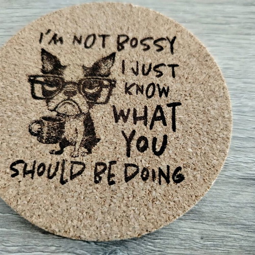 Set of 5 cork coasters with dog designs new