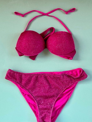 Μαγιό Calzedonia μέγεθος ΙΙΙ φούξια με γυαλάδα like new