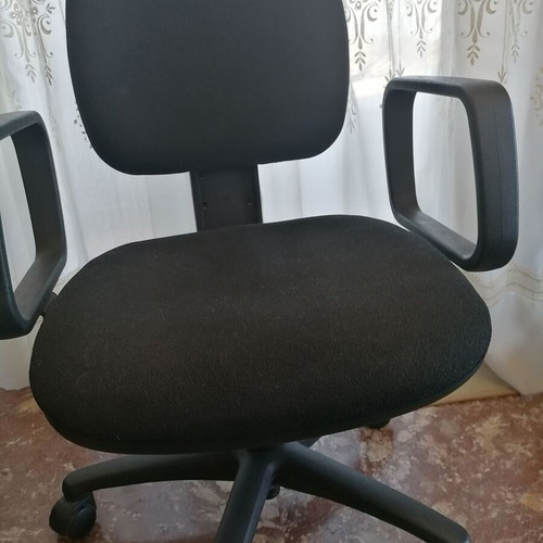 SATO office chair used, swivel, black-gray with side handles