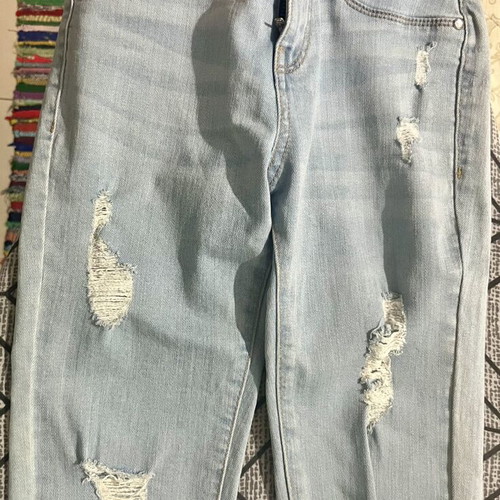 Benetton girls' light blue jeans with decorative rips