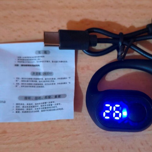 Wireless Open-Ear Bluetooth Headset with Clip and Touch Control, New