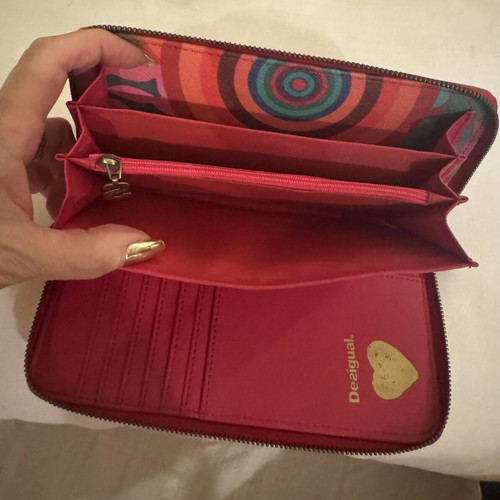 Desigual Colourful Floral Zip Around Wallet