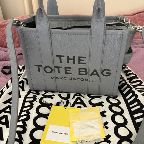 Marc Jacobs Small Leather Tote Bag, grey