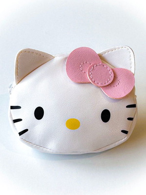 Hello Kitty Πορτοφολάκι Δερμάτινο Σαν Καινούργιο Παιδικό Άσπρο