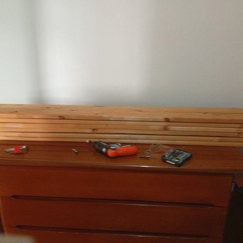 Double bed frame 2x1.5m, wood, no mattress