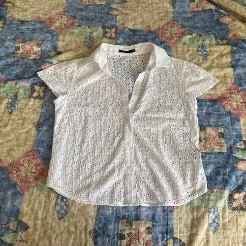 Raxevsky white lace short-sleeve shirt new, cotton, cool