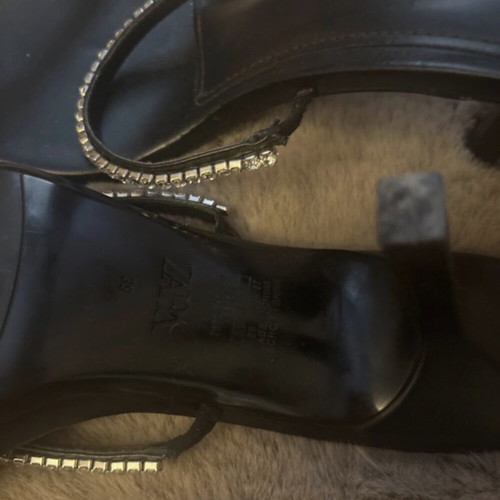 Zara black embellished mules size 39 like new