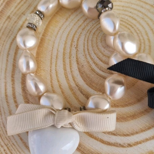Set of 2 pearl bracelets new, white