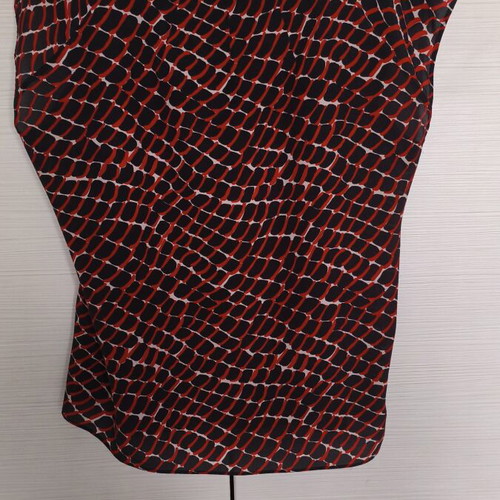 Escada summer women's blouse like new, geometric pattern, black and red
