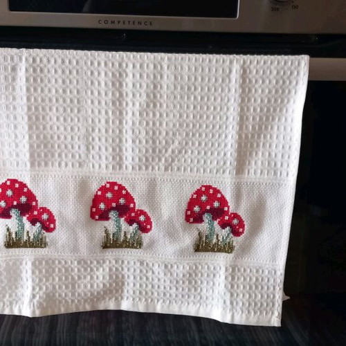 Handmade kitchen door towel new with cross-stitch embroidery