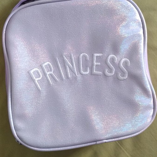 Toiletry bag new, light purple with gray interior