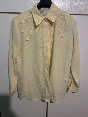Double silk shirt used, white and yellow, size L
