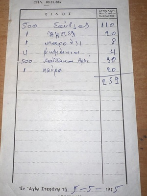 Rare 1970s Restaurant Menu Price List