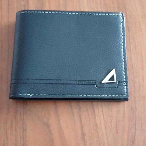 Men's wallet new, black, synthetic leather, large capacity