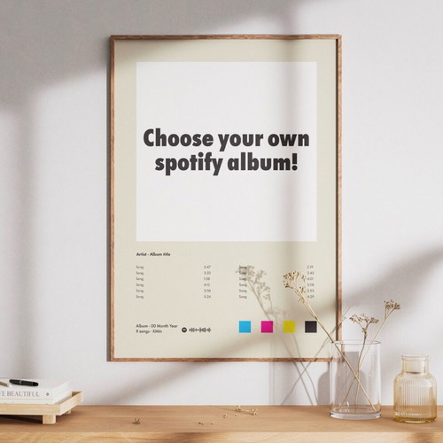 Spotify album poster new, A3 size without frame