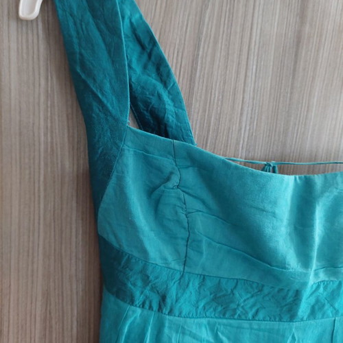 Observe midi dress green emerald used, open back, size S